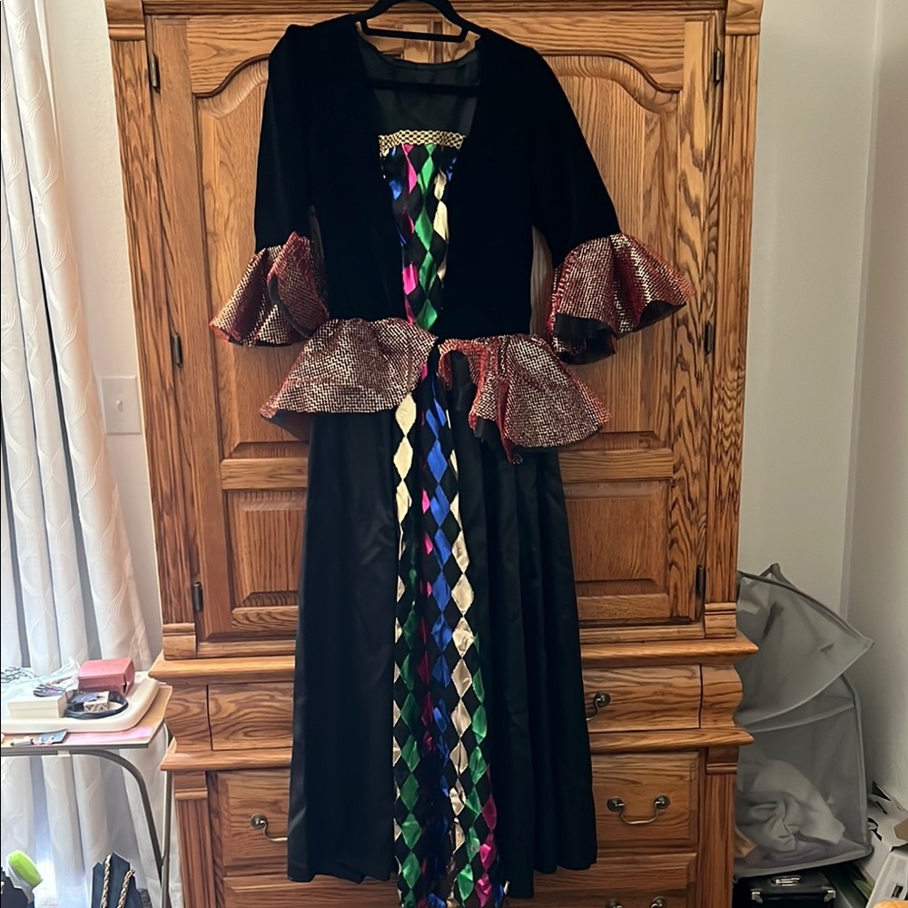 Elegant Multicolor Harlequin Dress